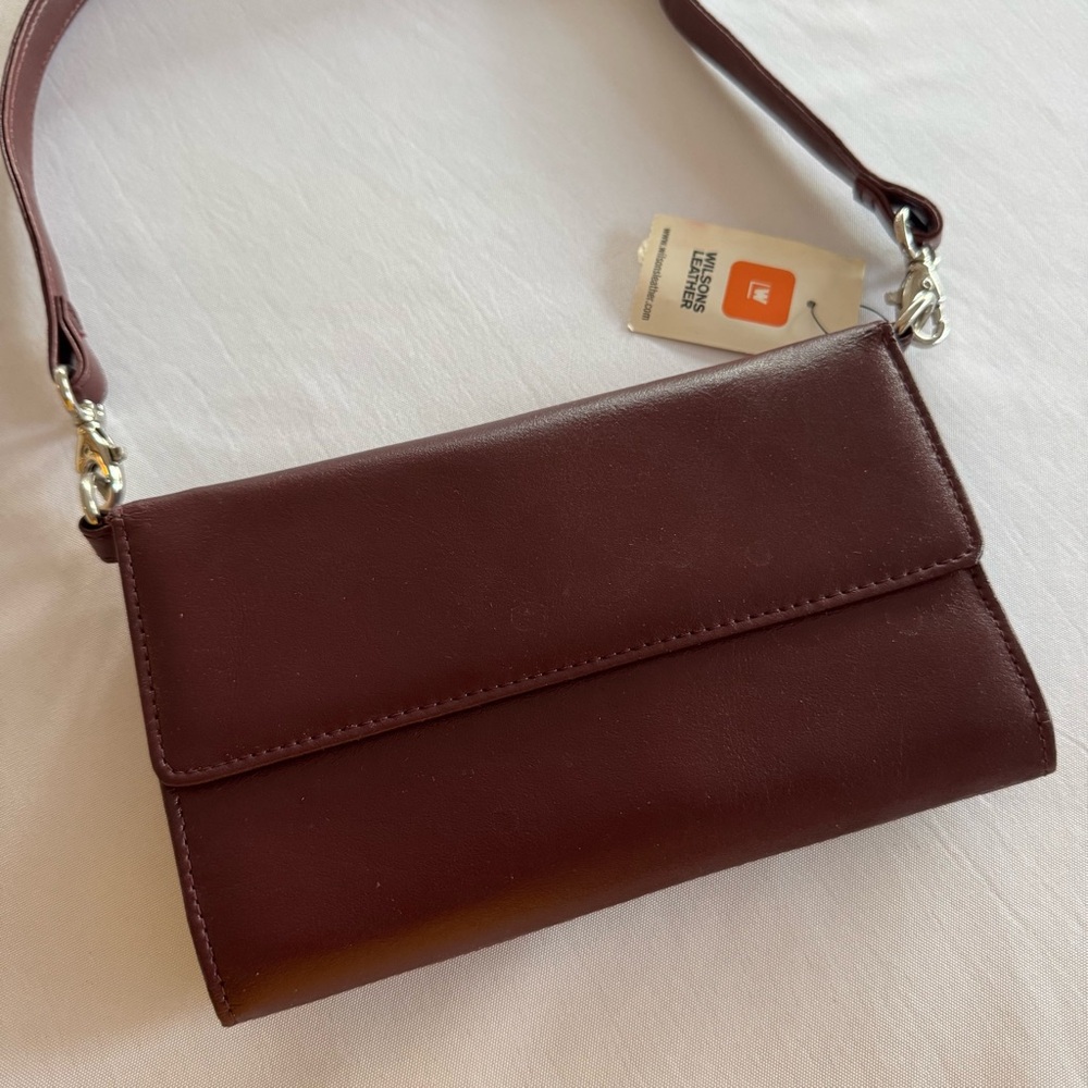 Wilsons Leather genuine leather mini shoulder bag | wallet-on-strap